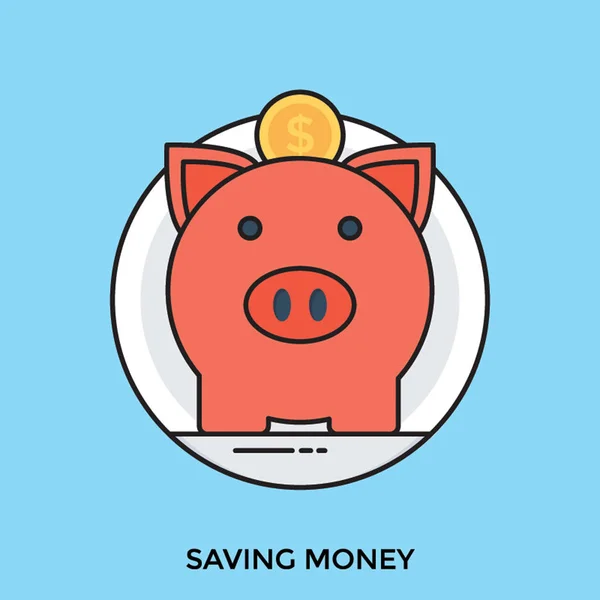 Piggy Bank Készpénzfizetési Pénznemhez Belül Szimbolizáló Megtakarítások — Stock Vector