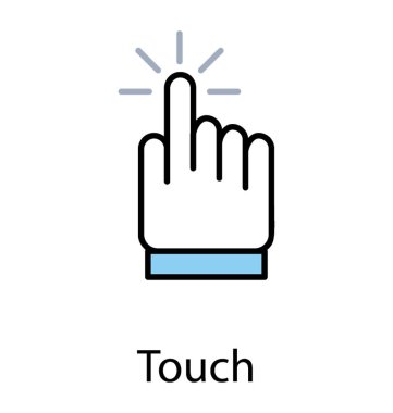 Etkileşim düz simgesi tasarım temsil eden bir parmak değmek