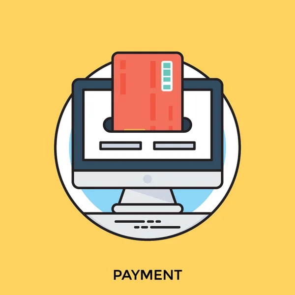 Einfügen Der Kreditkarte Einen Bildschirm Auf Dem Die Zahlung Kreditkarte — Stockvektor
