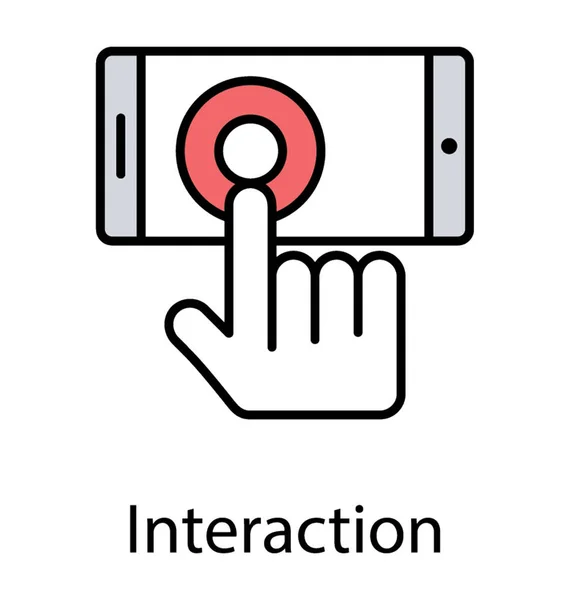 Прикосновение Пальца Представляющее Интерактивность — стоковый вектор