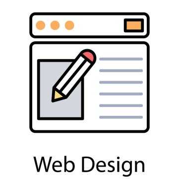 Bir web sayfası, web tasarım için simge üzerinde desen yapmak bir kalem 