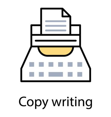 Daktilo ile bir belge bu simge copywriting ifade eden 