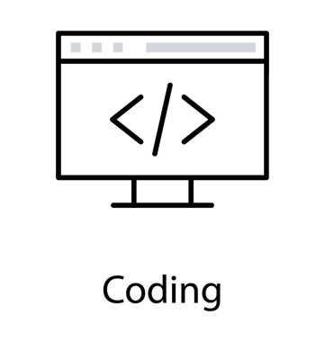 Kodlama simgesini göstermek için işaretler kodlama ile bir web sayfası