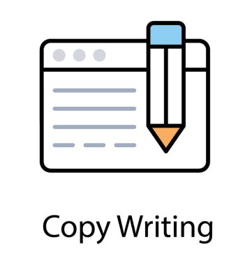 Web sayfası ve bir kalem simgesi kopya yazma ifade eden birlikte 