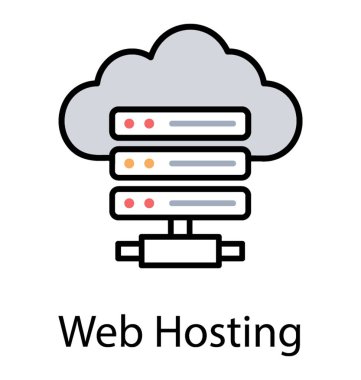 Bir bulut, web barındırma için bir simge bağlı veritabanı yönetim sistemleri