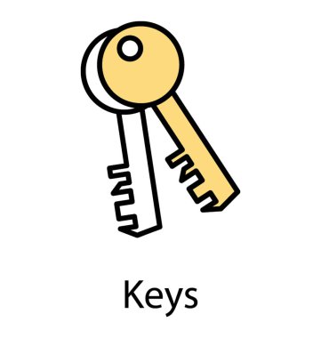 Tuşları simgesi sunmak için bir anahtar çiftini gösterilmiştir