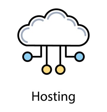 Bazı ağ düğümleri barındırma için bir simgeyi gösterme ile bulut