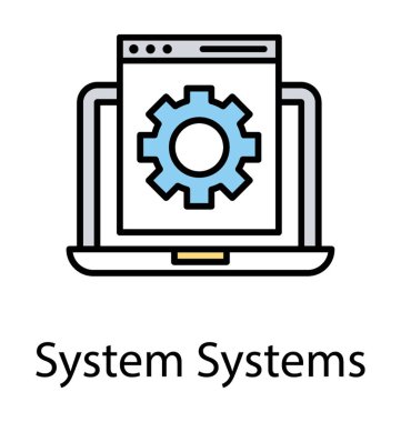 Dizüstü bilgisayar, web sayfası ve dişli sistemleri için bir simgeyi gösterme, 