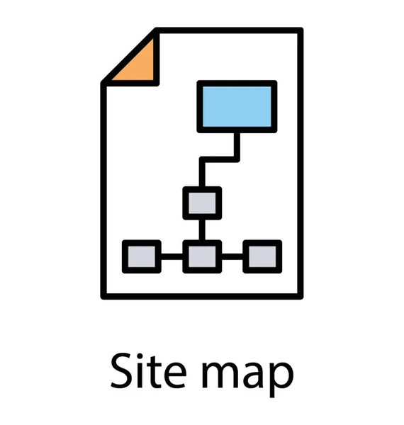 Une Liste Pages Sites Web Sur Papier Montrant Icône Carte — Image vectorielle