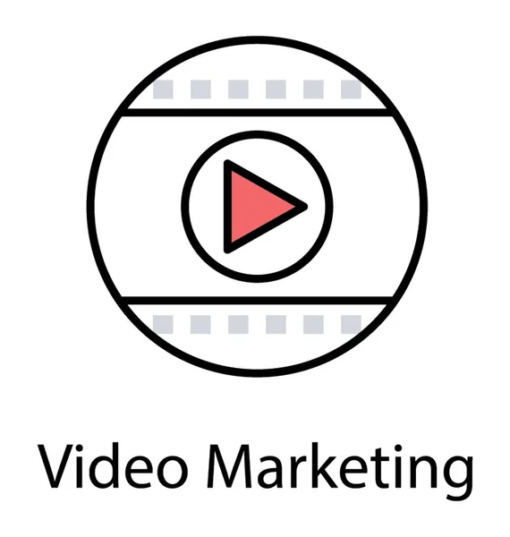 Reproducir Signo Para Ofrecer Icono Marketing Vídeo — Archivo Imágenes Vectoriales