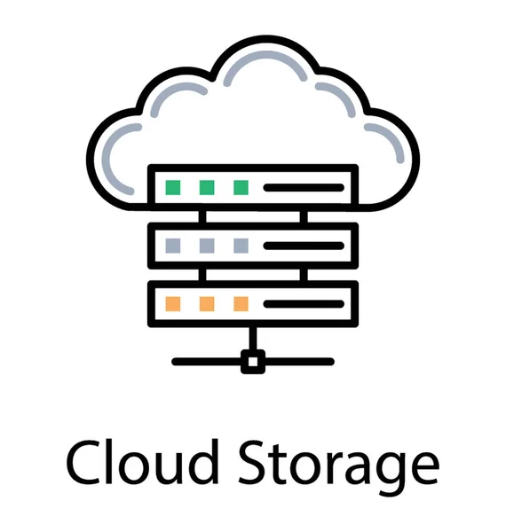 Base Données Avec Nuage Montrant Icône Stockage Cloud — Image vectorielle