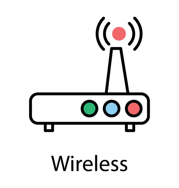 ワイヤレス モデム アイコンを提供する空気にいくつかの信号を送信するハードウェア デバイス — ストックベクタ