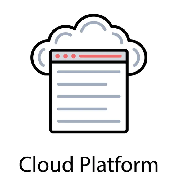 Tarayıcı Ile Bulut Bulut Platformu Için Tam Bilgi Grafik Arkada — Stok Vektör