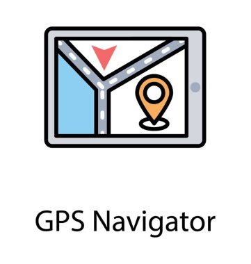 Android telefon ekranında GPS vericisi yerleştirilmiş yatay yönde mobil izleyici kavramı 