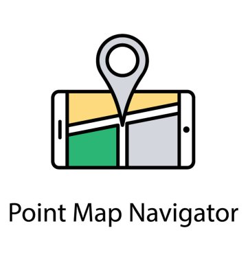 Hareket eden telefon ile harita ve cep telefonu gps ifade eden işaretçi 