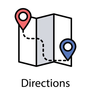 İşaretçi adresi gezinti kavramı ile bir eğri kağıt harita