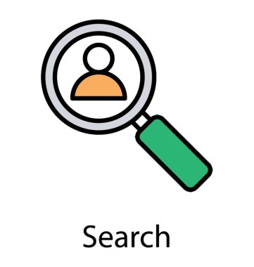 Büyüteç Camı yakınlaştırma bir insan avatar, arama profili için bir simge 