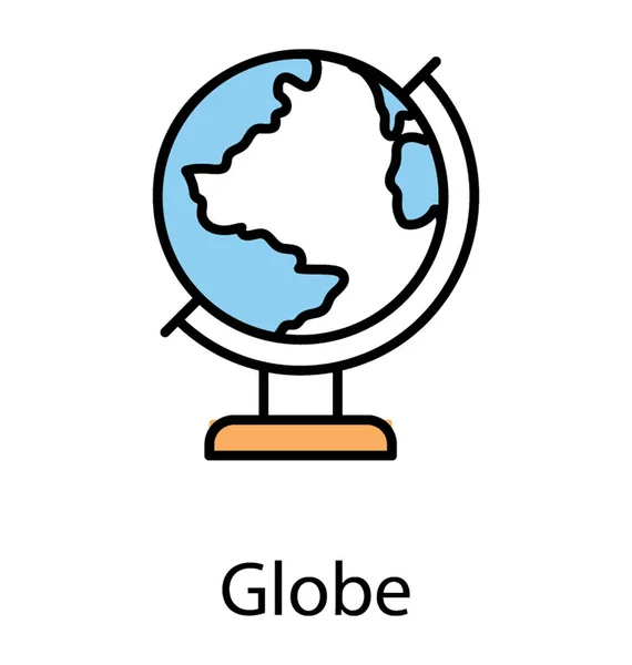 Icône Montrant Globe Mondial Forme Ronde Sur Stand Indiquant Icône — Image vectorielle