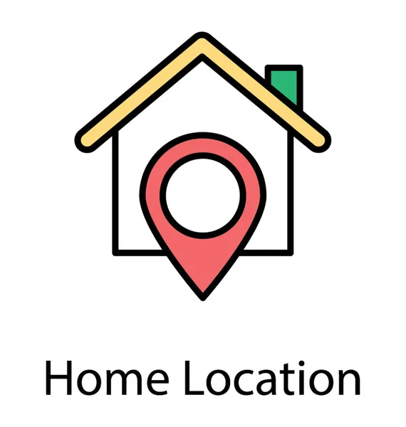 Location Pointer House Track Home Location — Stock Vector