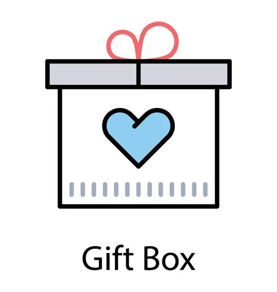 Verführerisch Verpacktes Geschenk Schachtel Mit Herzdesign Das Eine Geschenkschachtel Idee — Stockvektor