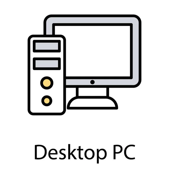 Conventional Desktop System Has Been Designed Icon Desktop — Stock Vector