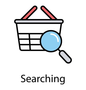 Arama için bir simge göstermek için bir alışveriş sepeti izleme Büyüteç 