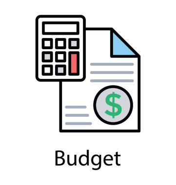 Hesap makinesi ve damgalı doları kağıt, bütçe için kavram gösteren bir simge 