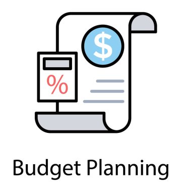 Dolar işareti olan kağıt levha ve yüzde işareti hesaplayıcıyla, seo simgesi mal