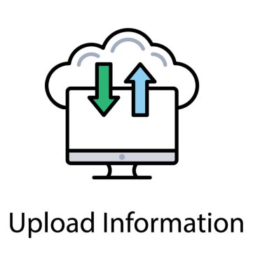 Ekran ile yukarı aşağı oklarını izlemek ve bulut bilgisayar arka planda, bulut yedekleme sistemi