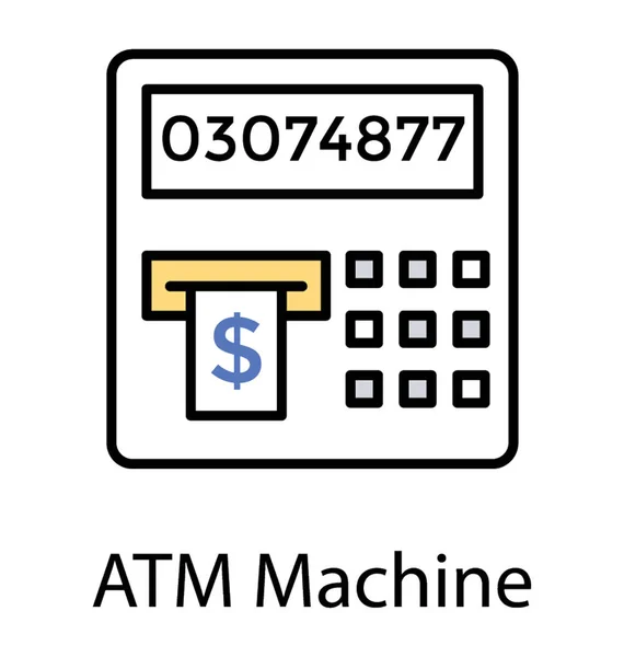 Maszyny Liczące Transakcji Transakcji Jednego Dolara Wielki Ikonę Atm Maszyna — Wektor stockowy