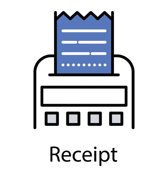 Dispositivo Que Distribui Recibo Conta Fatura Que Mostra Conceito Recibo —  Vetores de Stock