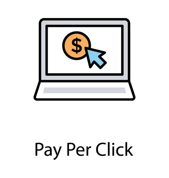 デジタル広告フラットなデザイン アイコン クリックごとの支払 — ストックベクタ