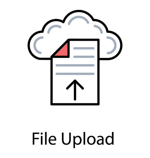Metin Dosya Bulut Bilgisayar Bulut Yedekleme Hizmeti Simge Yükleme — Stok Vektör
