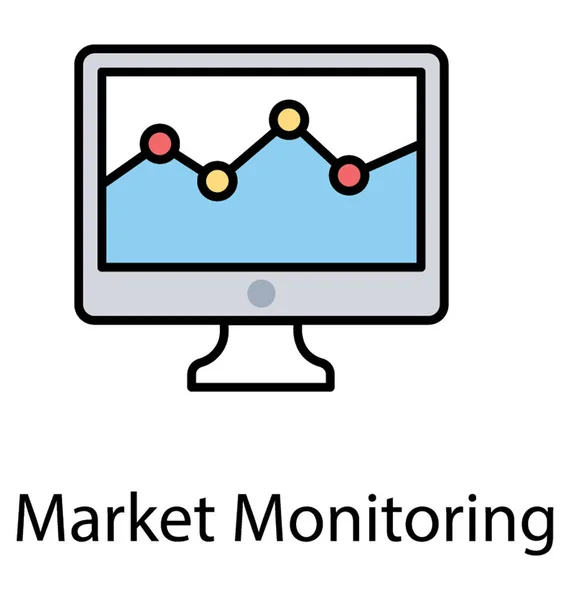 Graphique Performance Seo Sur Écran Moniteur Surveillance Seo — Image vectorielle