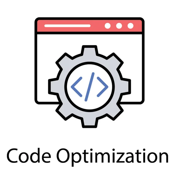 Html Code Einem Rädchen Über Der Website Code Optimierungssymbol — Stockvektor