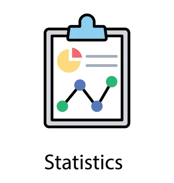 Icon Clipboard Sheet Showing Business Statistics Using Pie Bar Graphs — Stock Vector