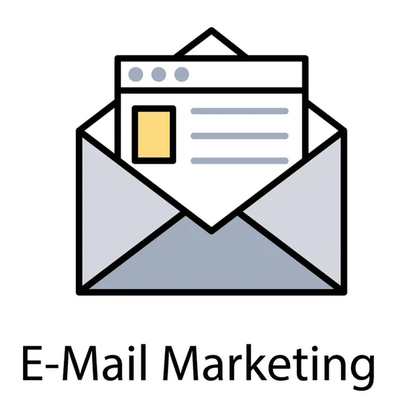 Sobre Con Papel Publicitario Que Representa Email Marketing — Vector de stock