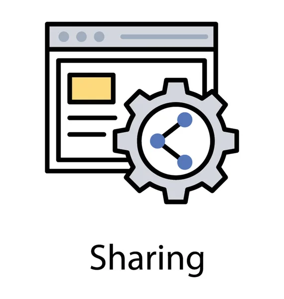 Μοιραστείτε Είσοδος Cog Την Ιστοσελίδα Κοινωνικών Μέσων Μαζικής Ενημέρωσης Sharing — Διανυσματικό Αρχείο