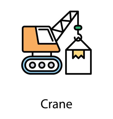 ' Dır, kargo işlemi gösteren bir kule vinç kaldırma ağır paketi  