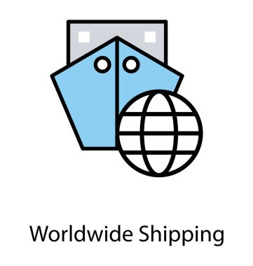 Farklı tür yuvarlak dünya ile birlikte dünya çapında alışveriş kavramını açıklamak için bir satın almak şeyler açıklayan bir simge 