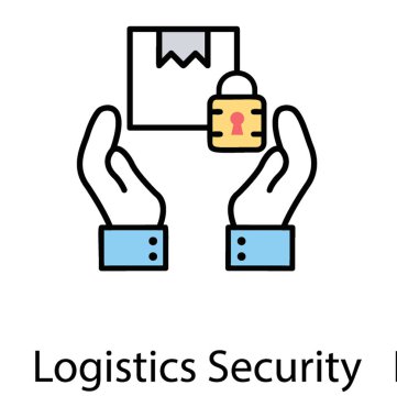 Paket servisi eller tarafından korunan ve bir asma kilit, lojistik güvenlik hizmeti için bütün bir anlayışı ile korunuyor 