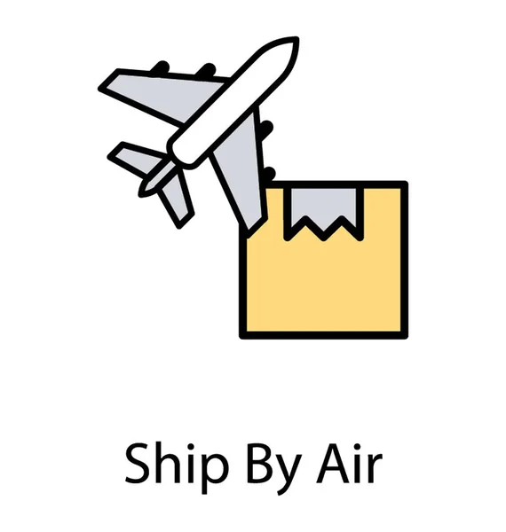 Package Attacked Aeroplane Showing Concept Ship Air — Stock Vector