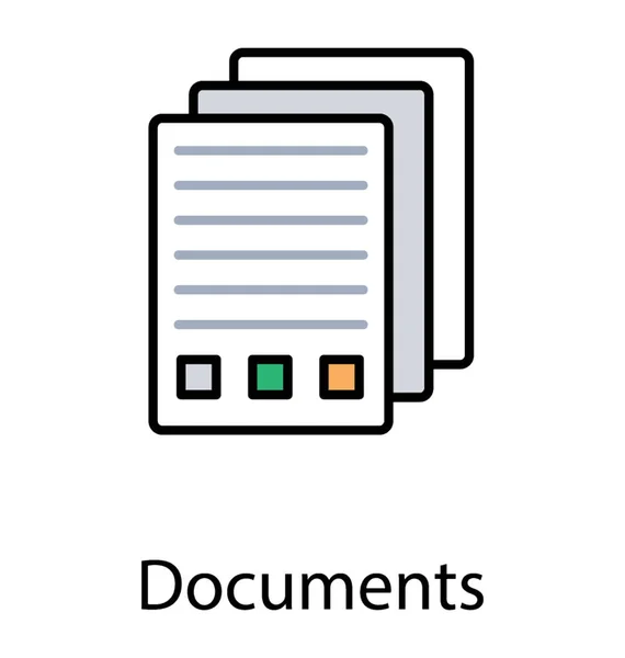 Bazı Belgeleri Yan Yana Temsil Eden Belgelerine Sürecinin Büyük Bir — Stok Vektör