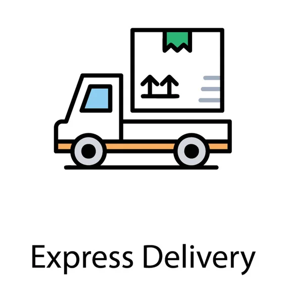 Express Delivery Van Icon Designed Van Loaded Urgent Delivery Arrow - Stok Vektor