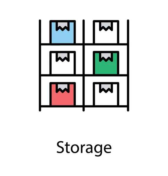 Une Icône Montrant Nombreux Compartiments Pour Stockage Pour Attirer Idée — Image vectorielle