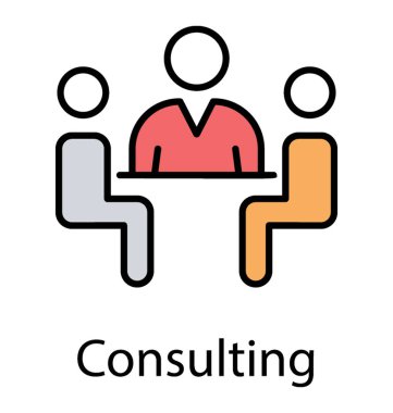 Konferans veya toplantı kavramı tasvir masa etrafında insanlar