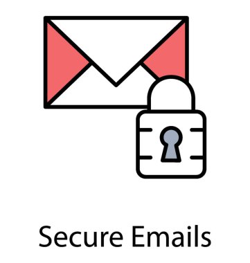 Mektup zarfı asma kilit ile güvenli e-posta kavramı sunar 