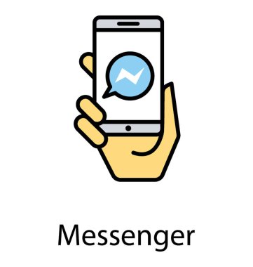 Sosyal medya uygulama logo mobil ekranda ileti