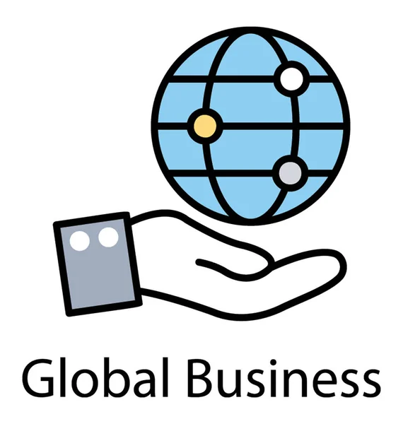 Une Main Tenant Globe Mondial Symbolique Des Services Mondiaux — Image vectorielle
