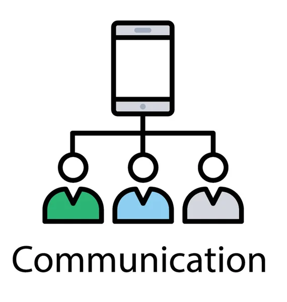 Redes Sociais Móveis Onde Indivíduos Conectados Através Telefone Celular — Vetor de Stock